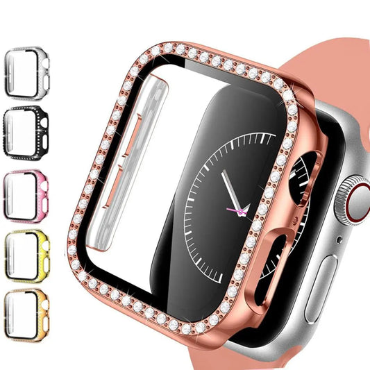 Blink Case for Apple Watch Series 8, 7, 6, with screen protector and jeweled edges available in multiple colors.
