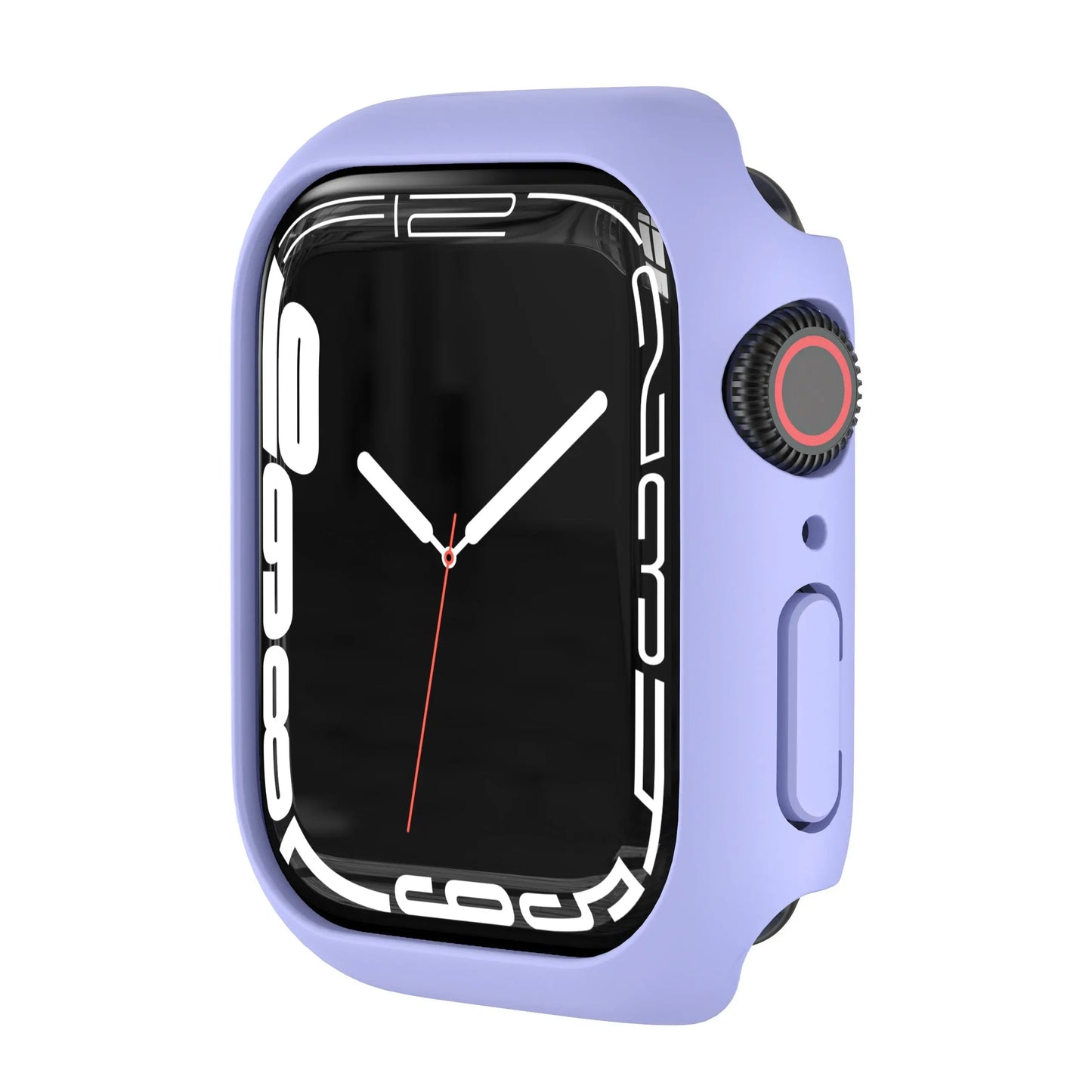 Protective PC bumper for iWatch Series 9/8/7 in stylish lavender color with precise cutouts and easy access to buttons.
