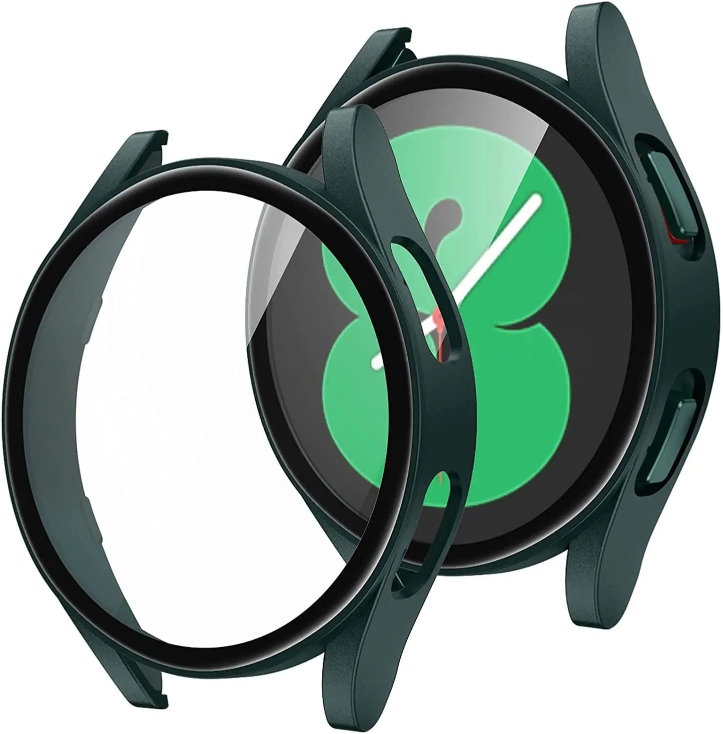 Samsung Galaxy Watch Case with Screen Protector, green, includes 1 case and glass for protection and style.