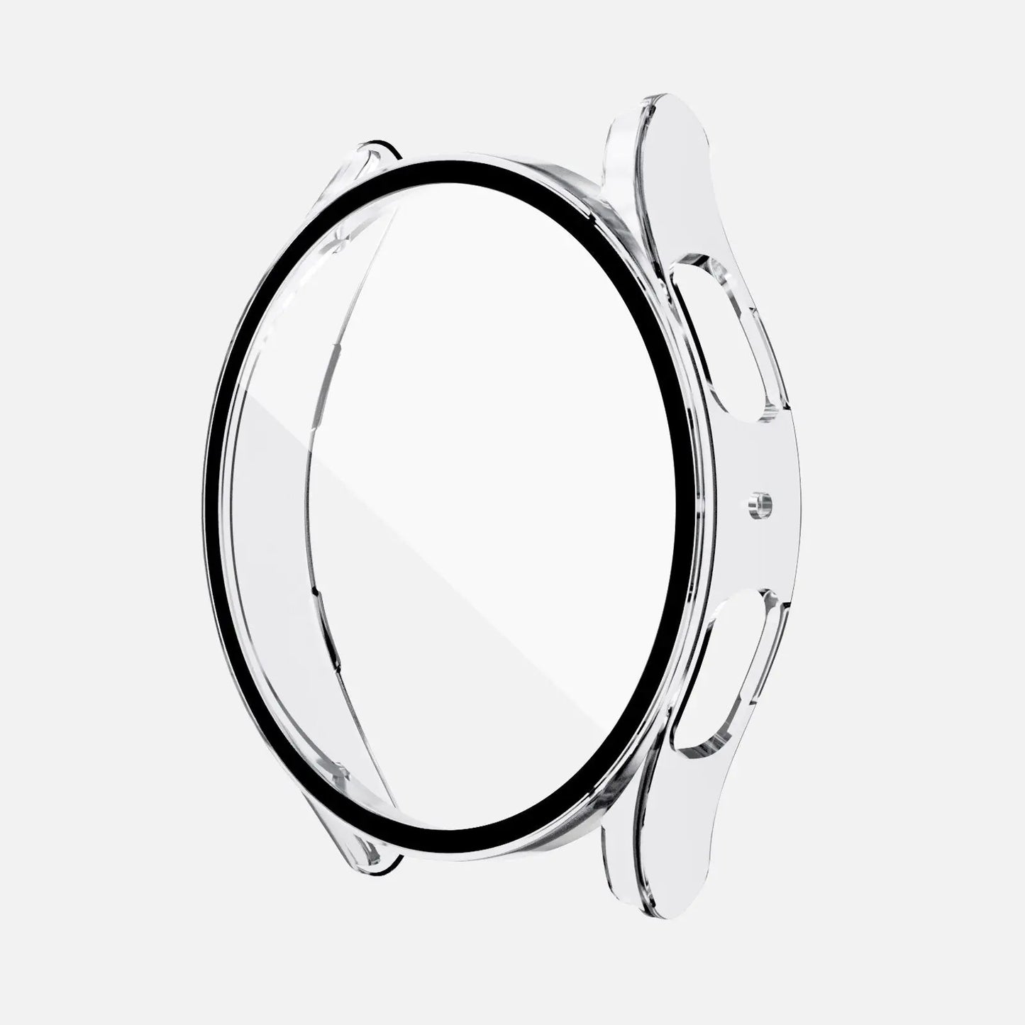 Clear PC case for Samsung Galaxy Watch 5 and 5 Pro, offering 360 degree protection against scratches and damage.