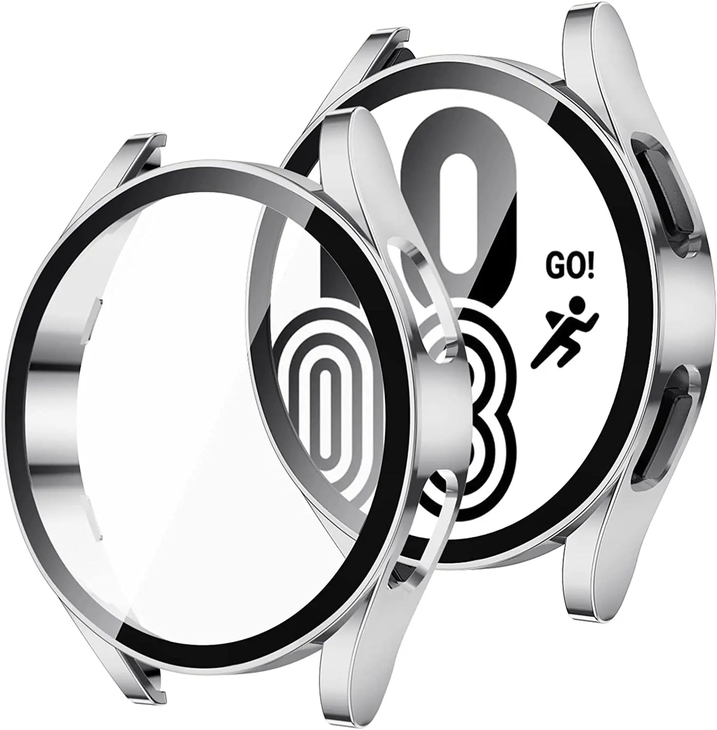 Samsung Galaxy Watch case and glass screen protector, sleek design, perfect for fitness tracking and style.