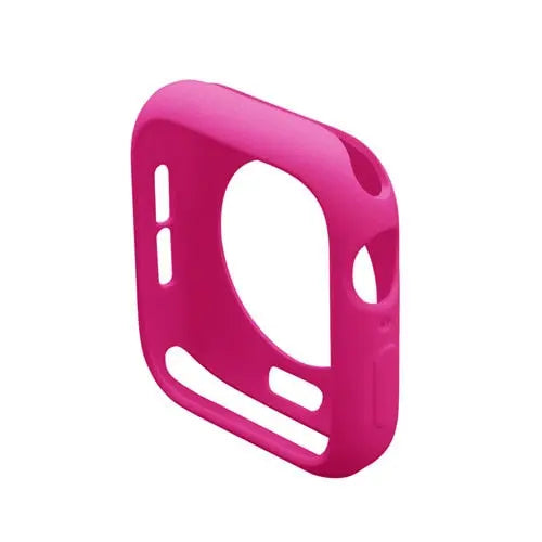 Pink cute silicone case for Series 9/8/7 watches, made of durable TPU with precise cutouts.