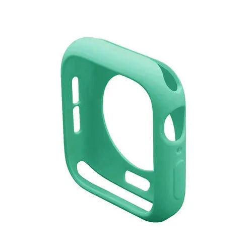 Vibrant mint green silicone case for Series 9/8/7 watches, offering durability and comfort.