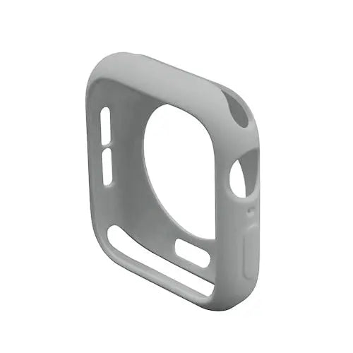 Durable white silicone case for Series 9/8/7 watches, precise cutouts, slim and lightweight design, perfect for personalization.