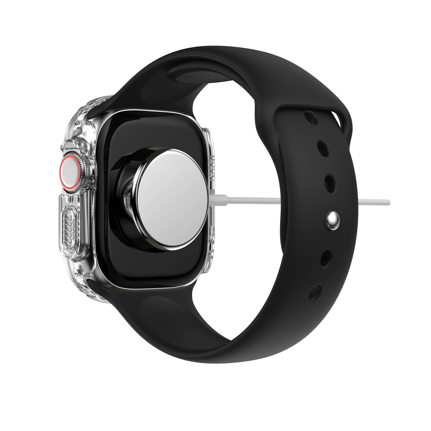 Transparent silicone case for Apple Watch Series Ultra 49mm, showcasing sleek design for protection without compromise.