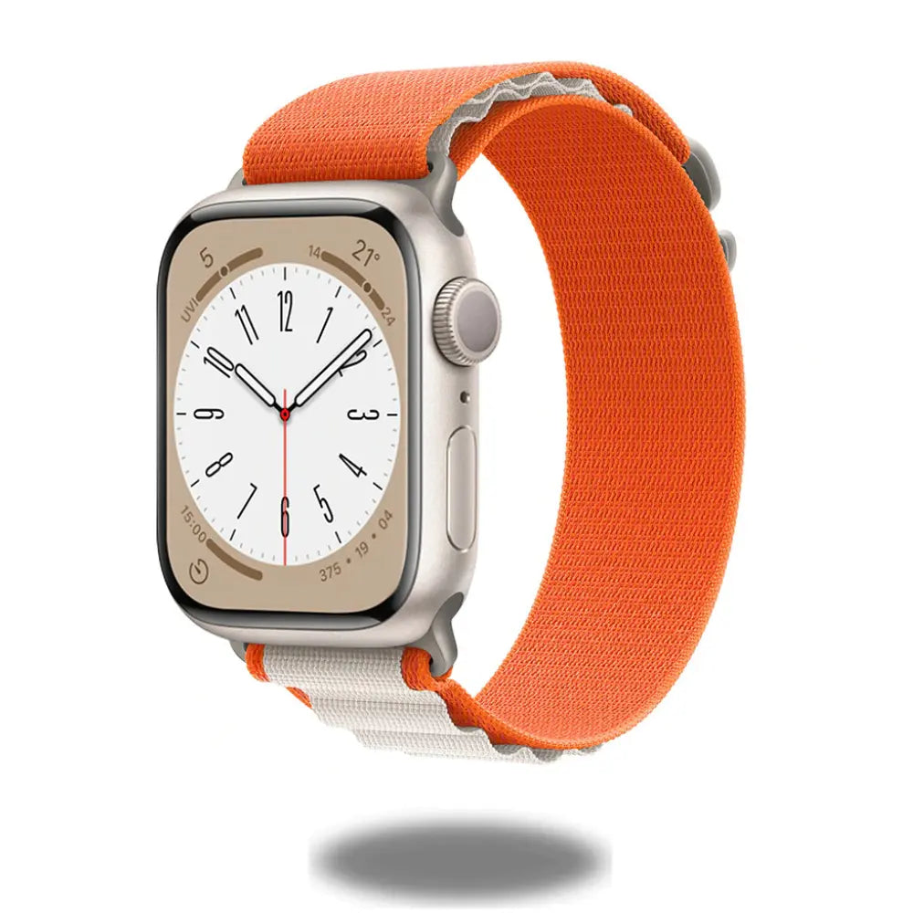 Alpo G Hook Band on smartwatch, designed for athletes with rugged Alpine Loop for fitness activities.
