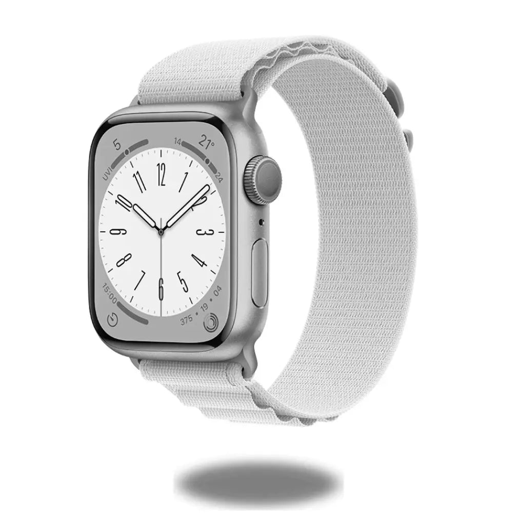 Alpo G Hook Band for athletes; rugged Alpine Loop watch strap in white, ideal for fitness and outdoor activities.