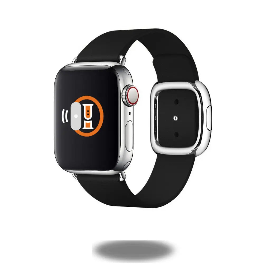 Modern Buckle Bands for Apple Watch, smooth top-grain leather, durable and breathable design with magnetic closure.