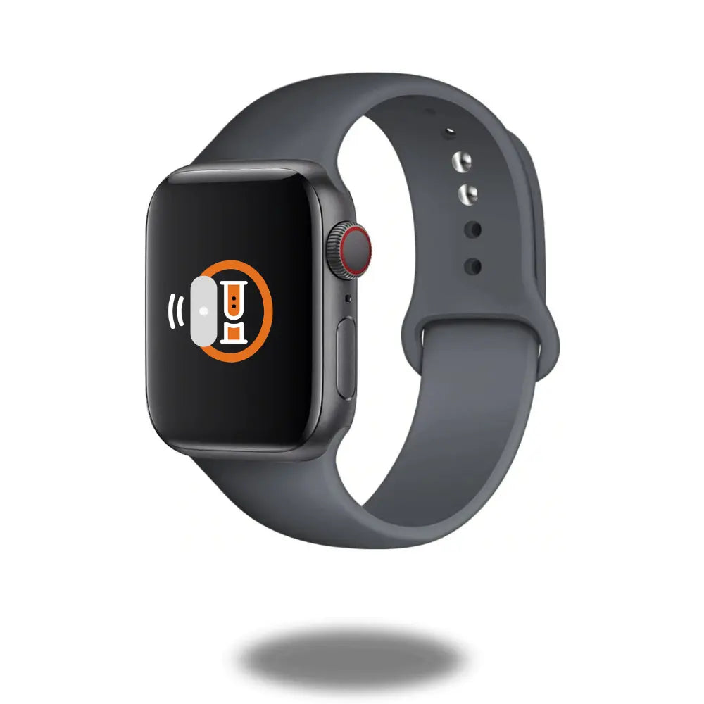Classic Silicon Sports Bands on a smartwatch, featuring breathable, waterproof fluoroelastomer material for comfort.