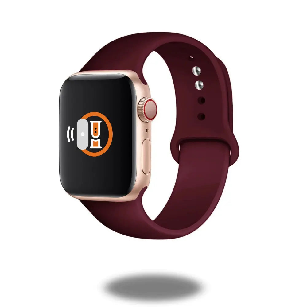 Classic Silicon Sports Band in burgundy, lightweight and waterproof, perfect for active lifestyles.