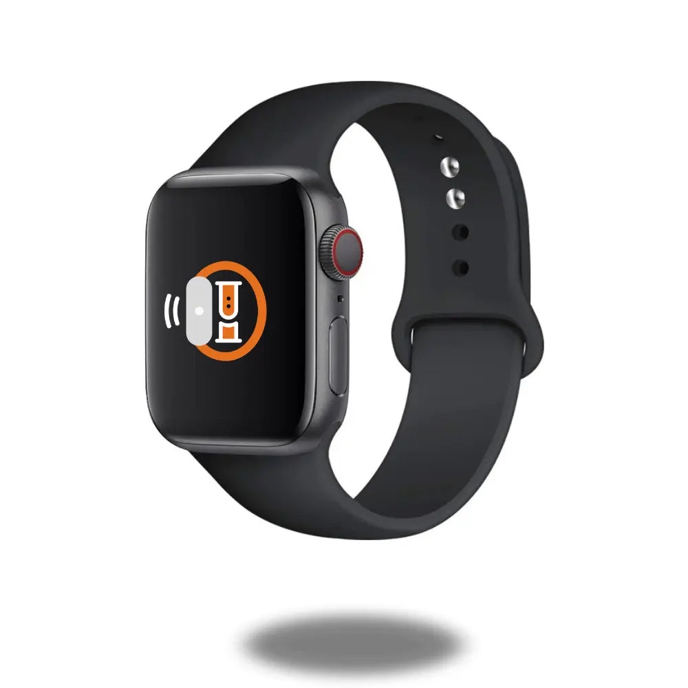 Sports silicon band for smartwatches, lightweight, waterproof, skin-friendly, breathable design for athletes.