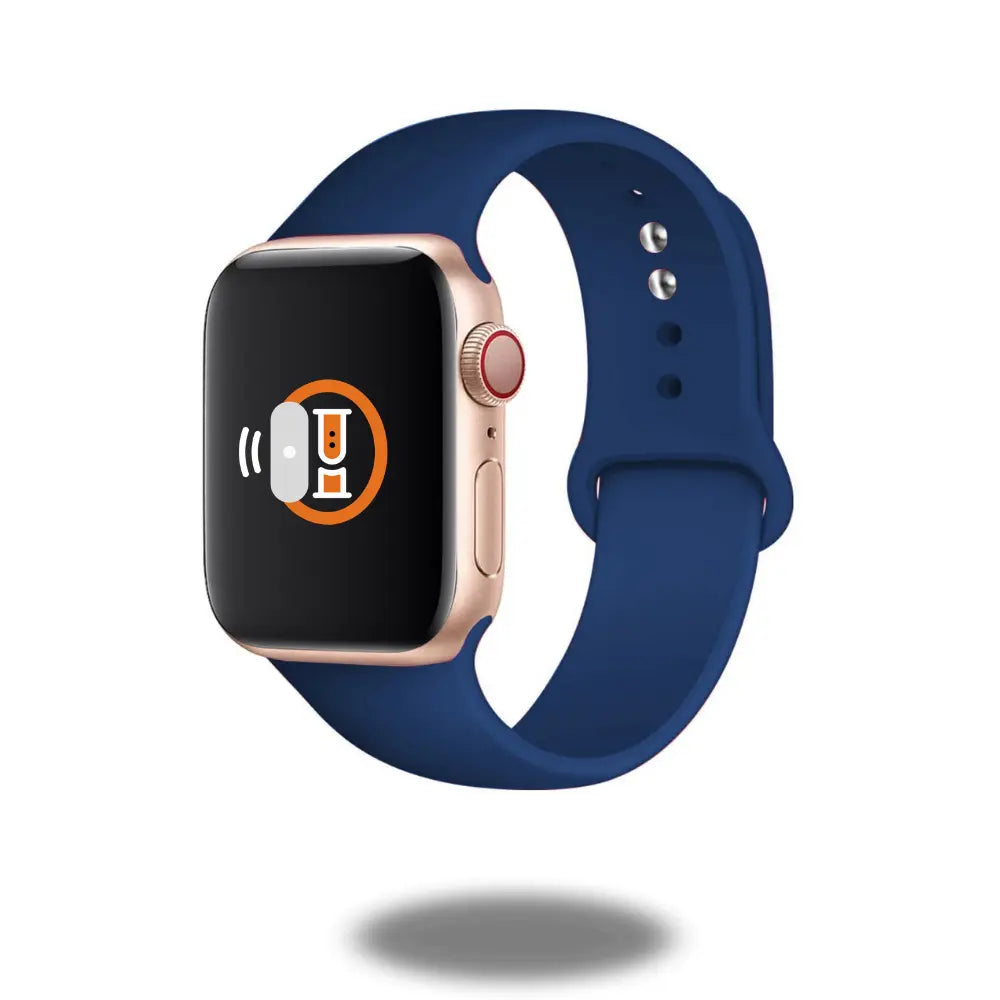 Classic Silicon Sports Bands in blue, comfortable, lightweight and waterproof smart watch band for athletes.