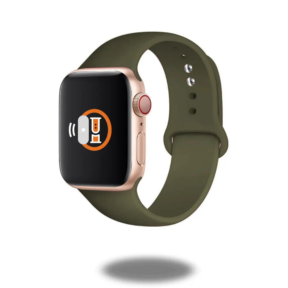 Classic silicon sports bands on a smartwatch, showcasing lightweight, breathable material for athletes.