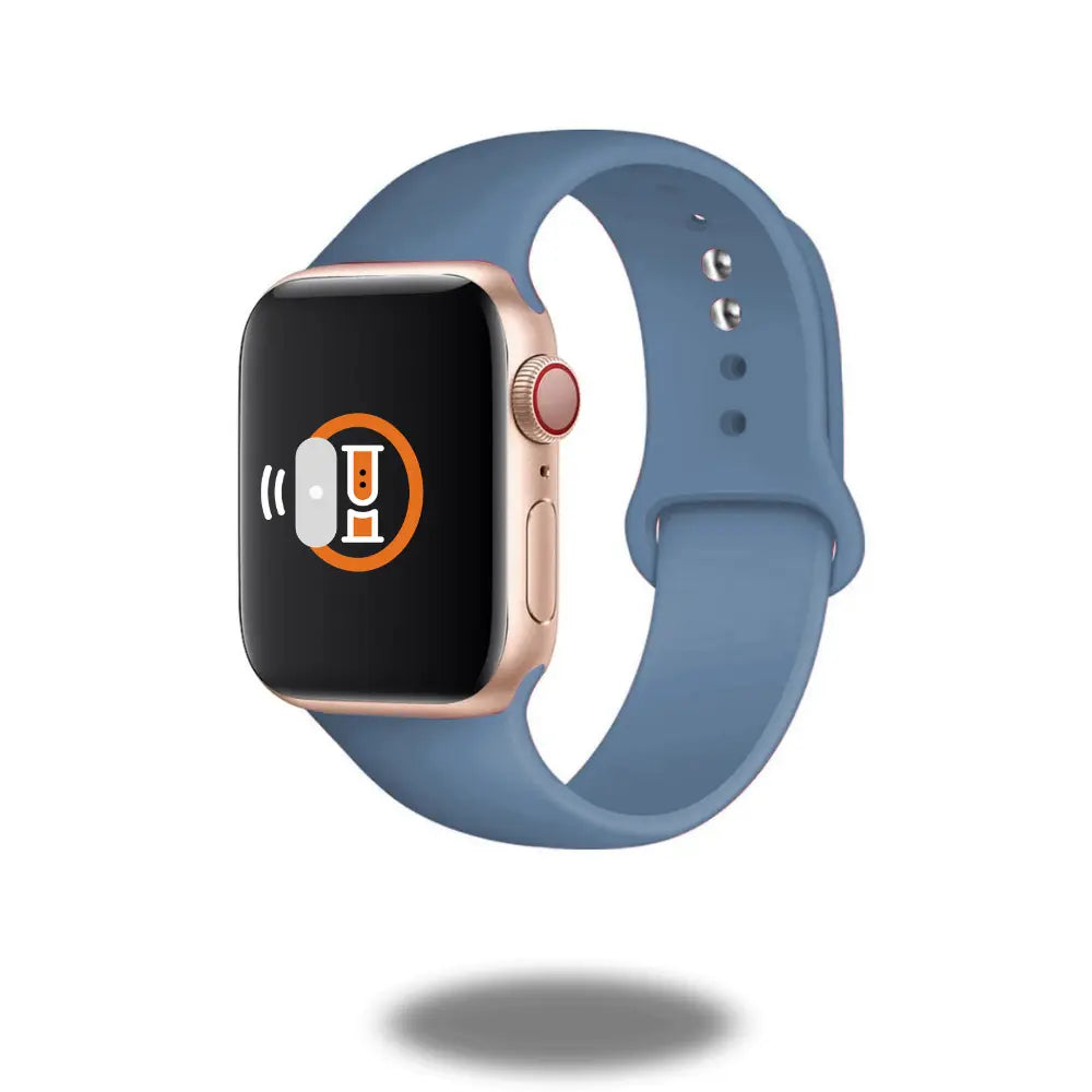 Classic Silicon Sports Band on smartwatch, lightweight and waterproof for athletes, skin-friendly and breathable design.