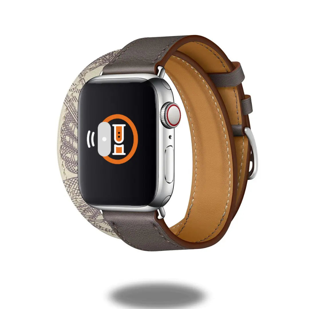 Double Tour Leather Bracelet for Apple Watch featuring stylish design with equestrian feel and easy installation.