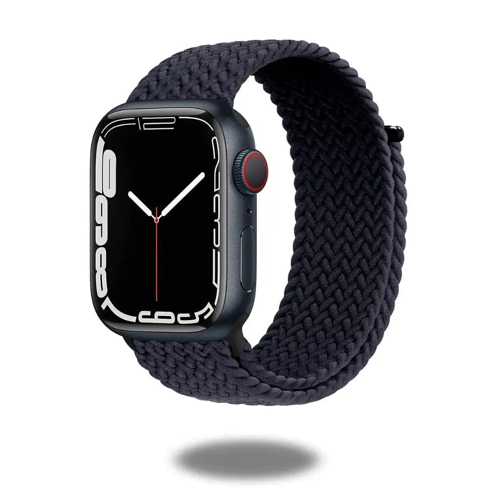 Braided sports band for wrist, stretchy and adjustable, strong velcro, perfect for exercise.