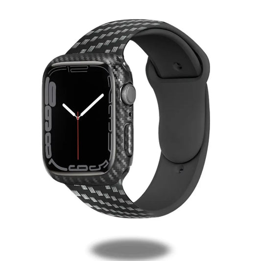 Silicon carbon fiber band for Apple Watch, featuring a black, durable design and comfortable fit.