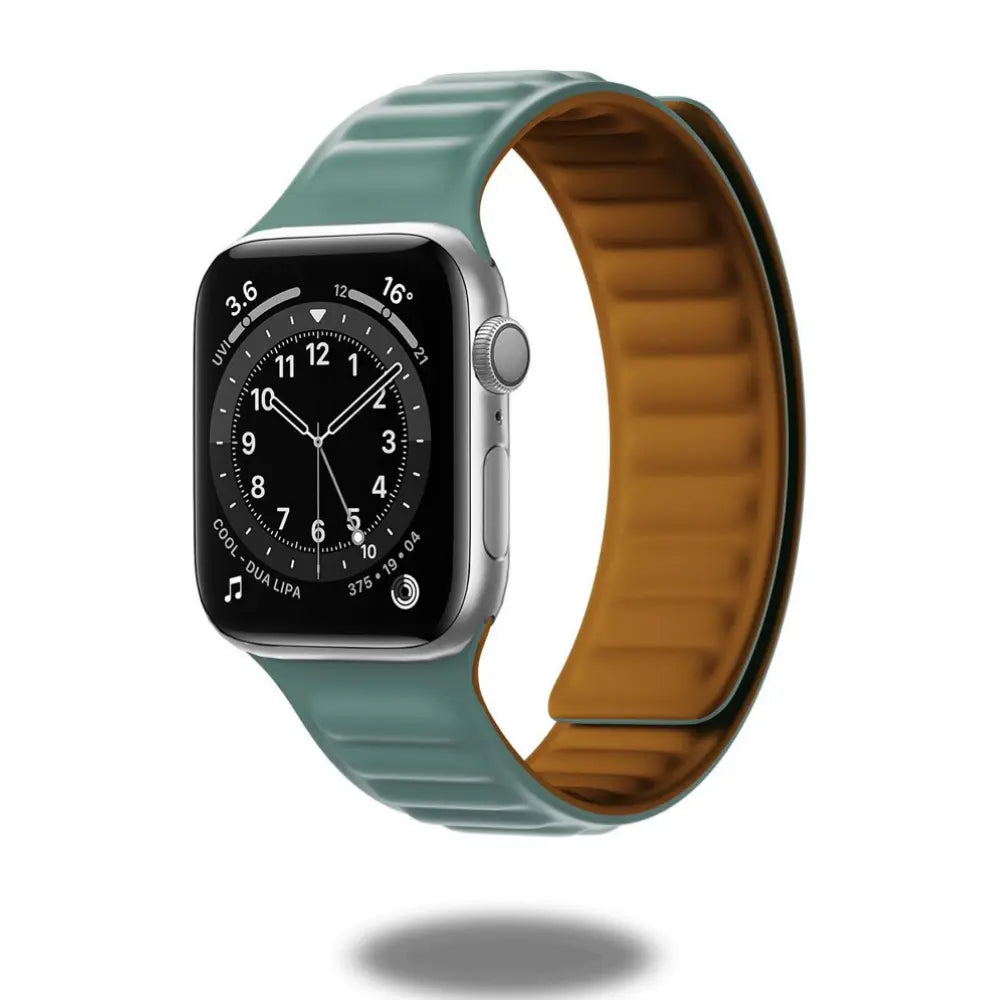 Silicone Magnetic Link Loop band shown on Apple Watch, compatible with Ultra 3, Series 11, and more.