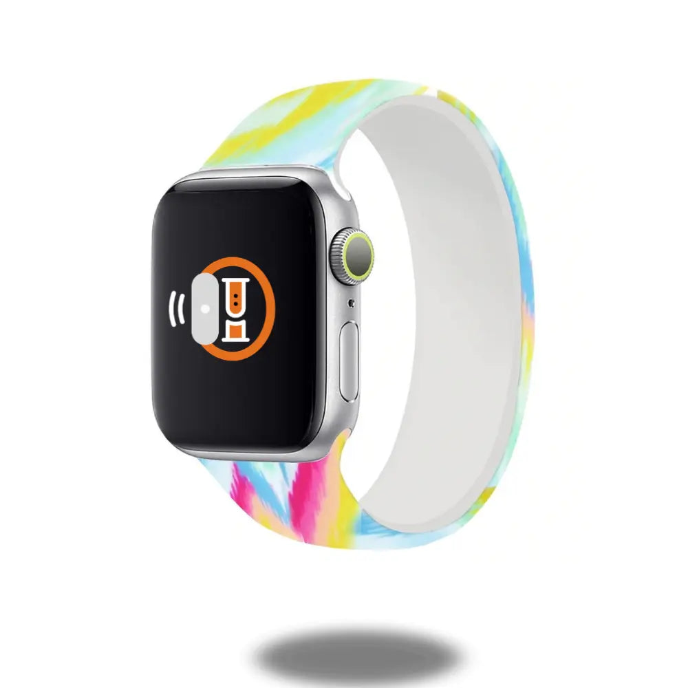 Colorful Pattern Silicon Solo Loop watch band for a trendy look, complements style, made with liquid silicone rubber.