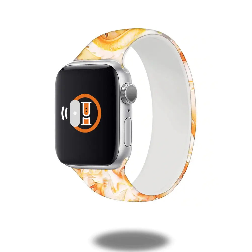 Colorful pattern silicon solo loop watch band for a trendy and bold style statement.