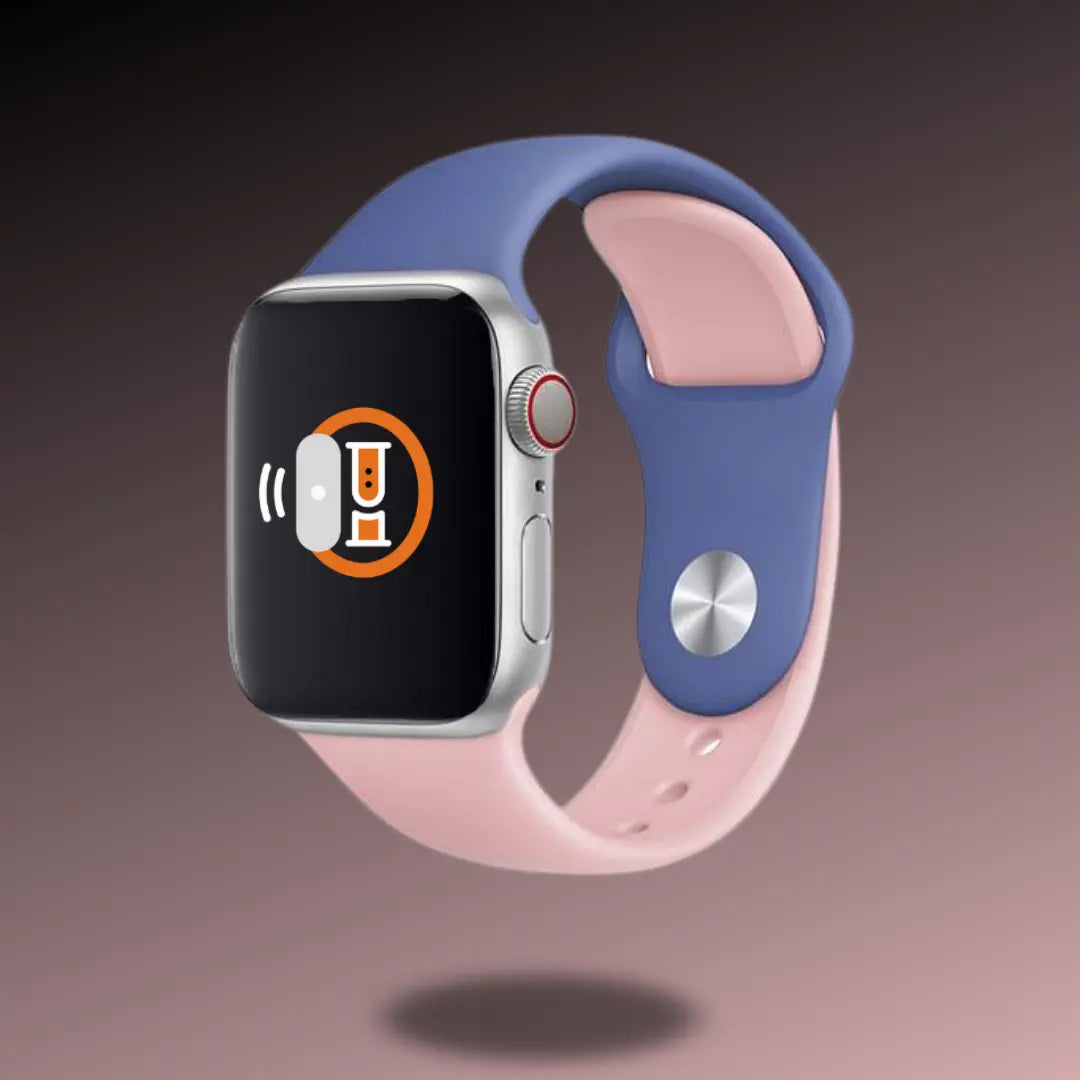 Silicon sport bands in two-tone colors, lightweight and waterproof for athletes, compatible with smartwatches.