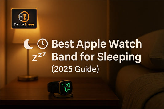 Best Apple Watch Band for Sleeping (2025 Guide) – Top 10 Comfortable Picks with a glowing watch in a cozy bedroom setting.