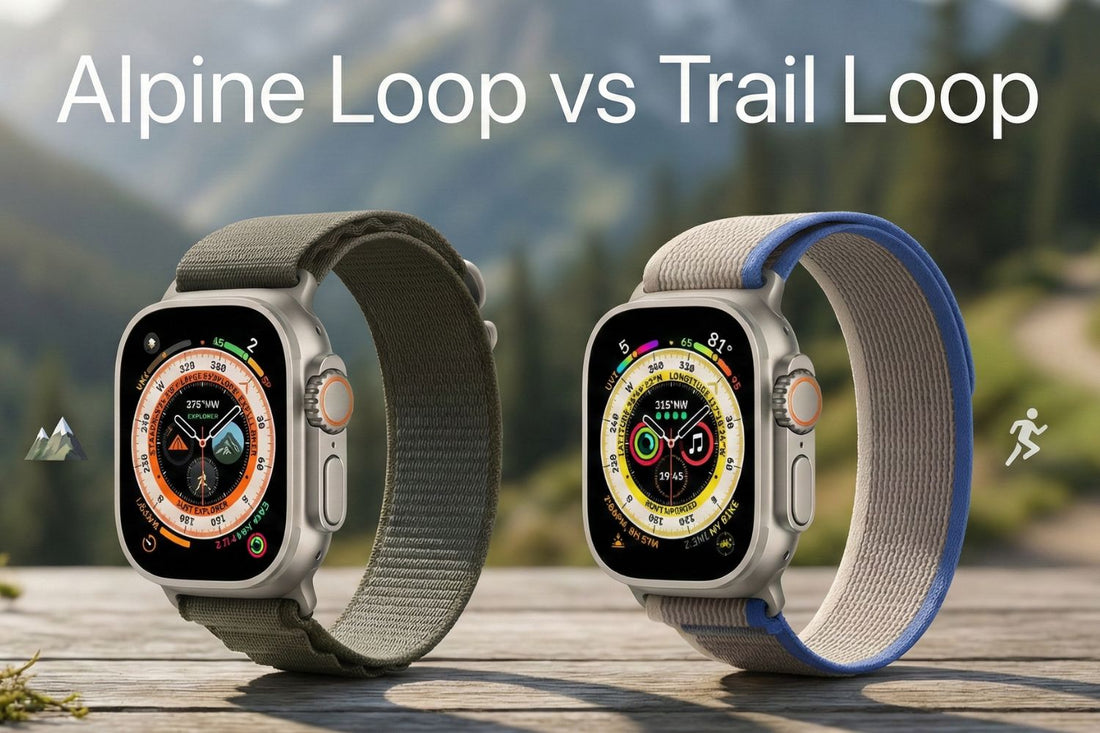Alpine Loop vs Trail Loop Apple Watch band comparison showing rugged and lightweight band styles for 2026