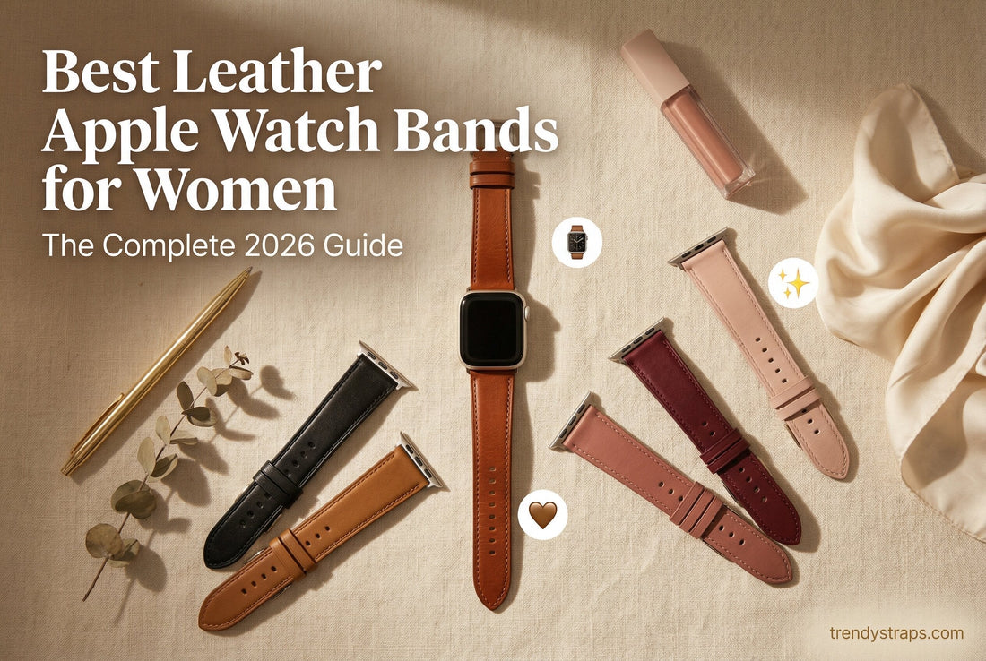 Best leather Apple Watch bands for women 2026 — complete style and buying guide featuring slim, luxury, and magnetic clasp leather straps