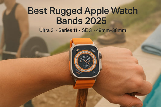 Best rugged Apple Watch bands 2025 — Ultra 3, Series 11, and SE 3 straps for 49mm–38mm in silicone, nylon, and leather with hiking, gym, and swimming lifestyle.
