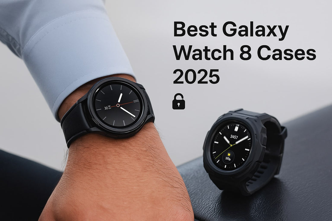 Hero image showing the best Galaxy Watch 8 replacement bands—silicone, nylon, leather and titanium—on-wrist and on desk with 20mm/22mm compatibility focus.
