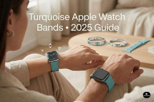 Turquoise Apple Watch band styling guide showing vintage, sterling silver, and women’s turquoise Apple Watch band styles for 2025