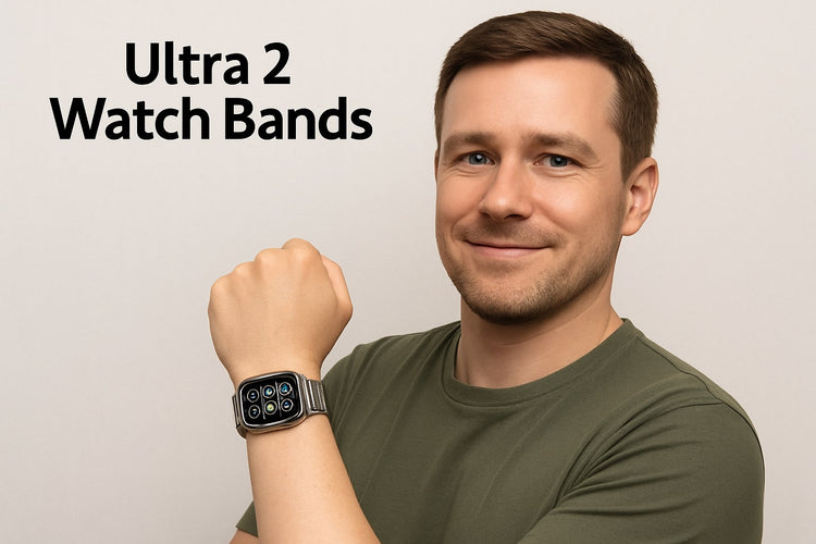 Man showcasing Ultra 2 Watch Bands on Apple Watch, ideal for adventure and daily wear.