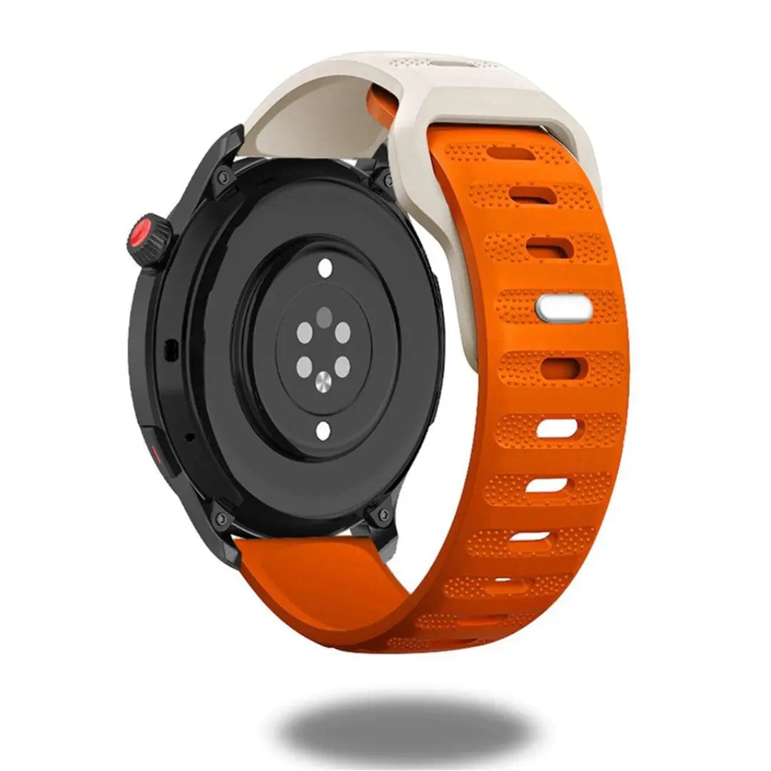 Rugged Silicon Bands for Huawei Watch featuring a sporty orange design with a textured surface.