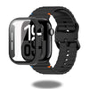 Silicon Sports Straps + Case with Glass For Apple Watch