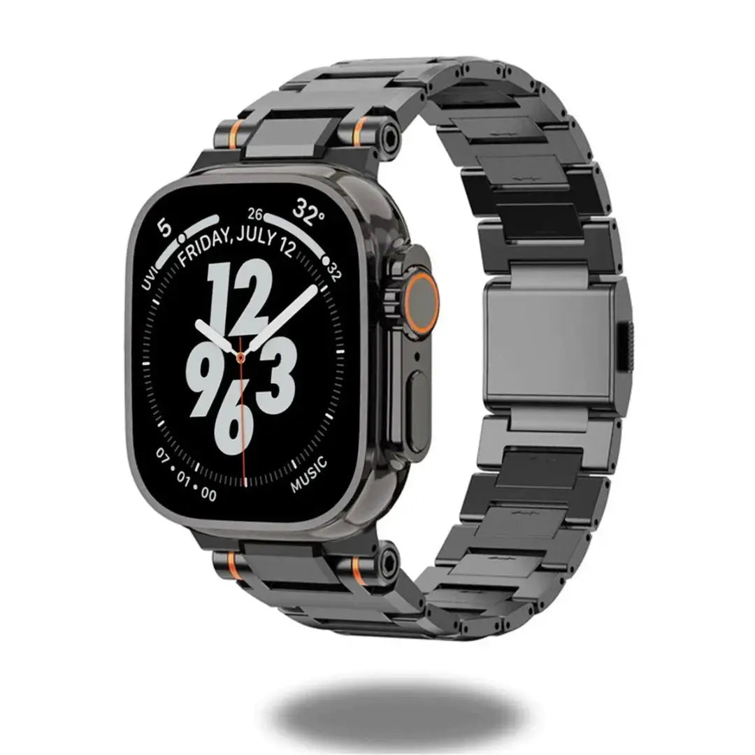 Cowboy, The Masculine Metal Band on Apple Watch showcasing premium stainless steel and sleek magnetic clasp.