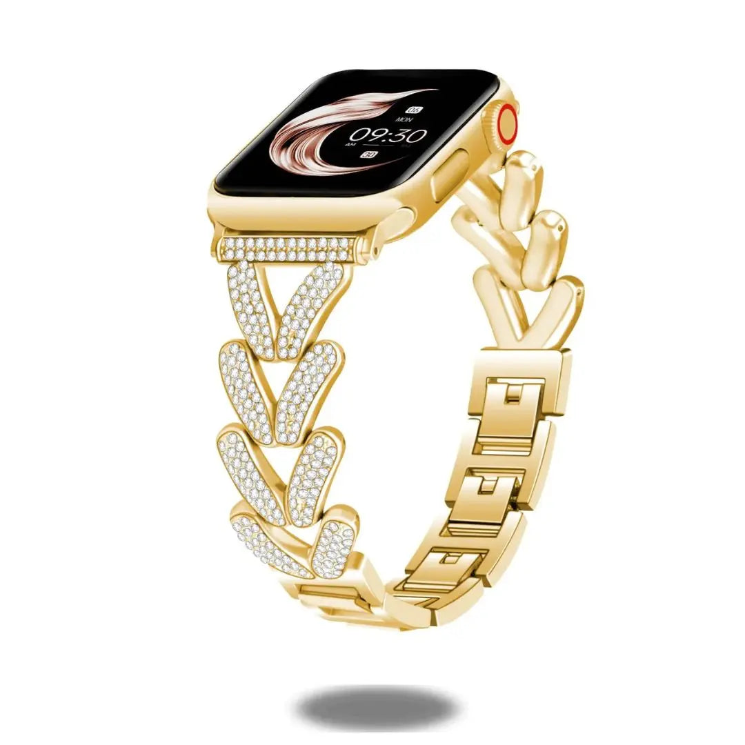 Dizza, The Jewelry Bracelets - luxury Apple Watch band with hand-set rhinestones for 5.5-7.6 inch wrists.