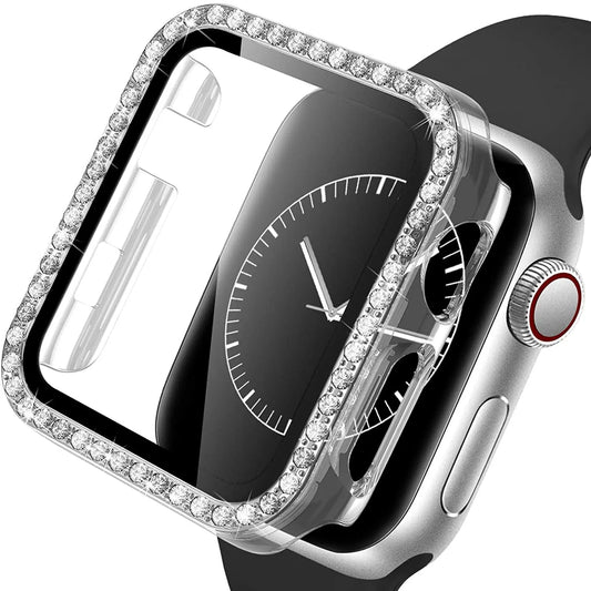 Blink Case+Screen Protector for Apple Watch with diamond-like clear design on smartwatch.