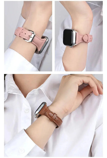 Slim Leather Band for Apple Watch trendystraps.com