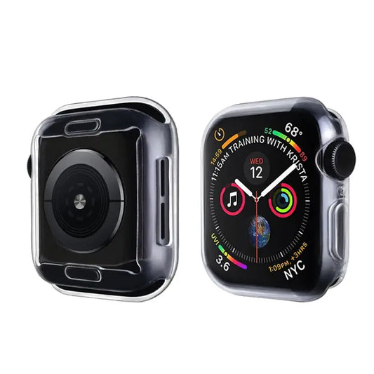 TPU Cover Screen Protector for Apple Watch, offering clear protection and unobstructed screen visibility.