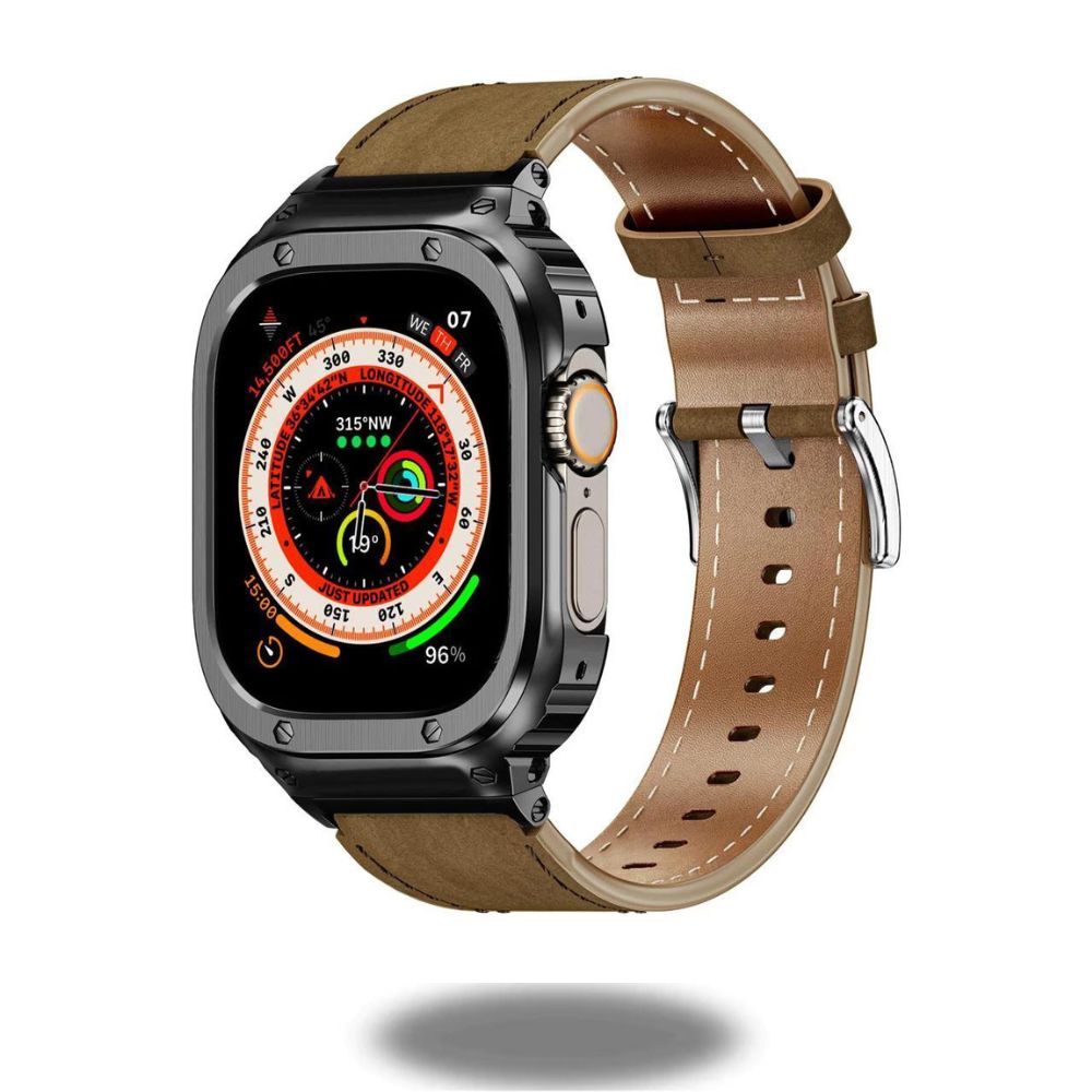 Luxury Leather Strap with Metal Case
