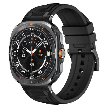 Rocky silicone sports band for Galaxy Watch Ultra, rugged design, sweat-resistant, lightweight, perfect for workouts.