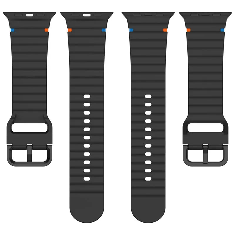 Silicon Sports Straps + Case with Glass For Apple Watch