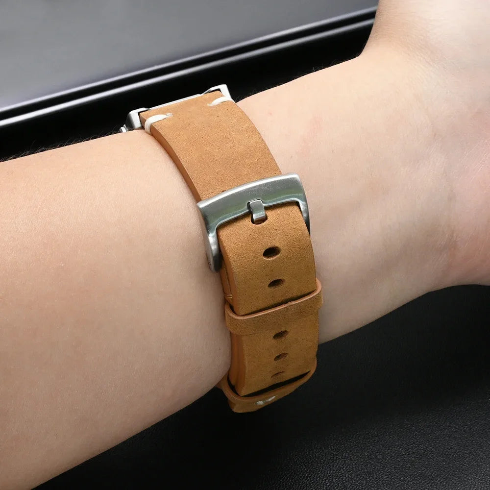 Leather Band for Garmin Fenix 7X/6X/5X, Enduro & MARQ (22/26mm)