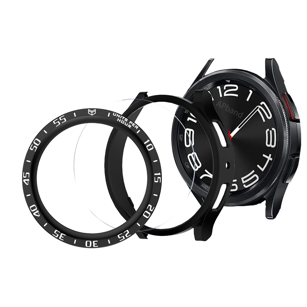 3pcs of Case + Glass + Metal Bezel for Samsung Galaxy Watch