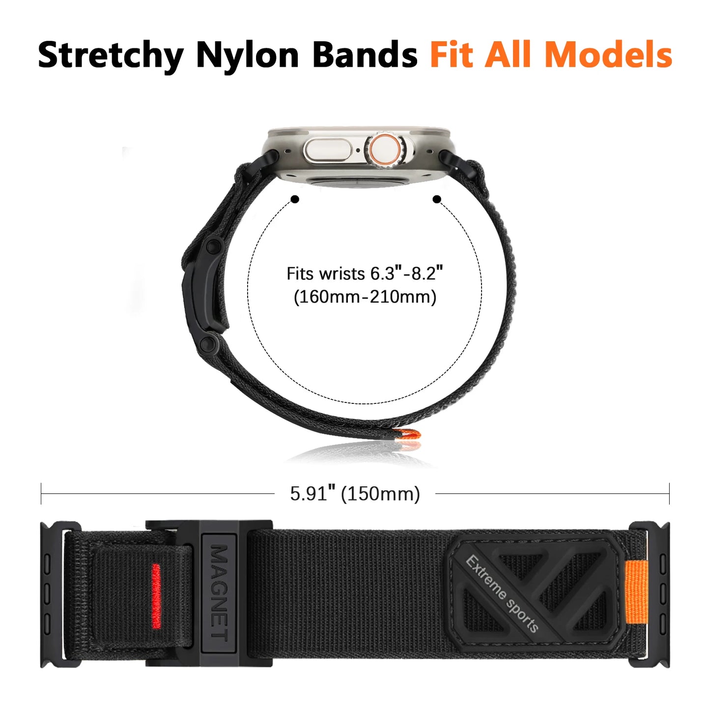 Magnetic Nylon Stretchy Apple Watch Band
