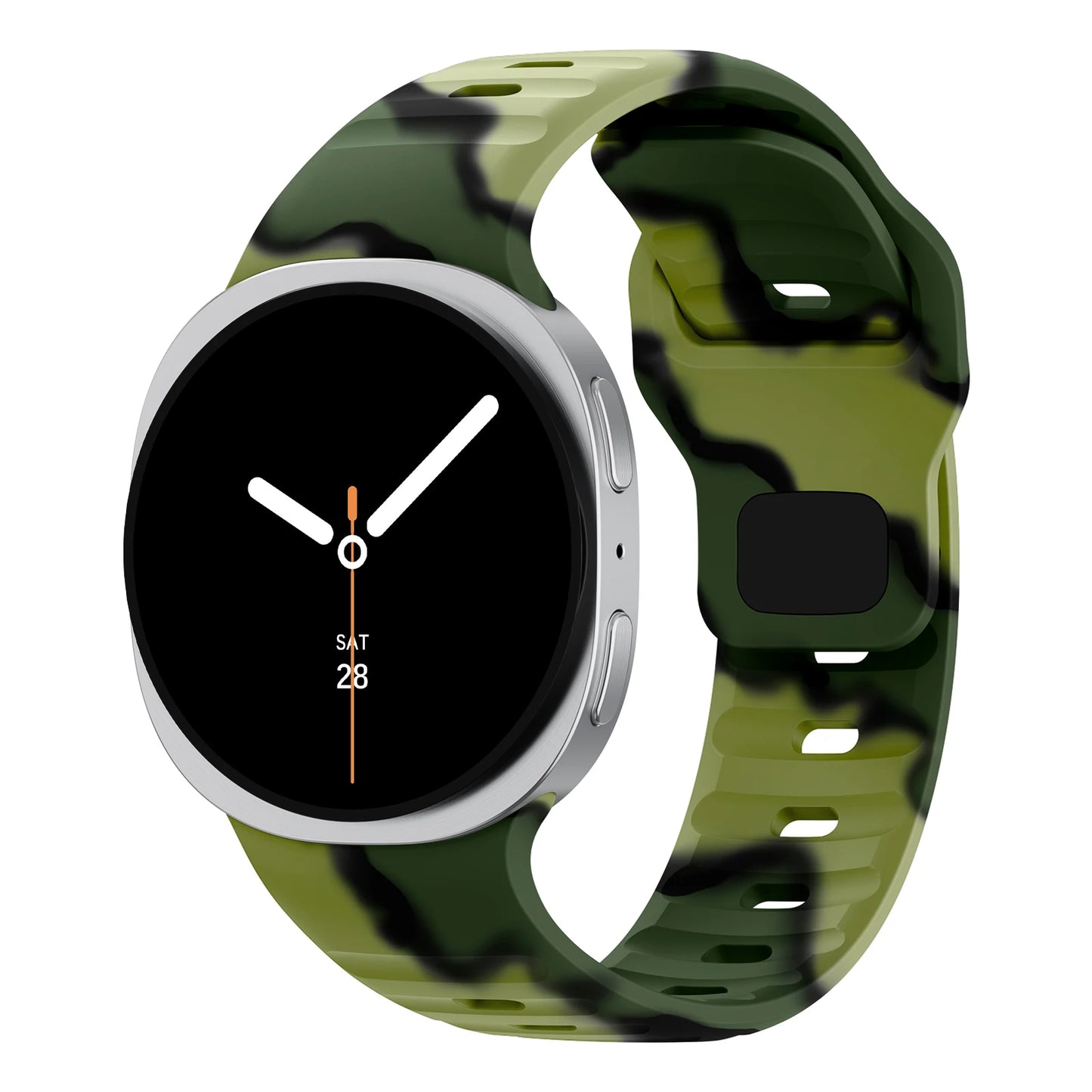 Rugged Silicone Sport Band for Samsung Galaxy Watch (40–47mm) in camouflage design for active lifestyles