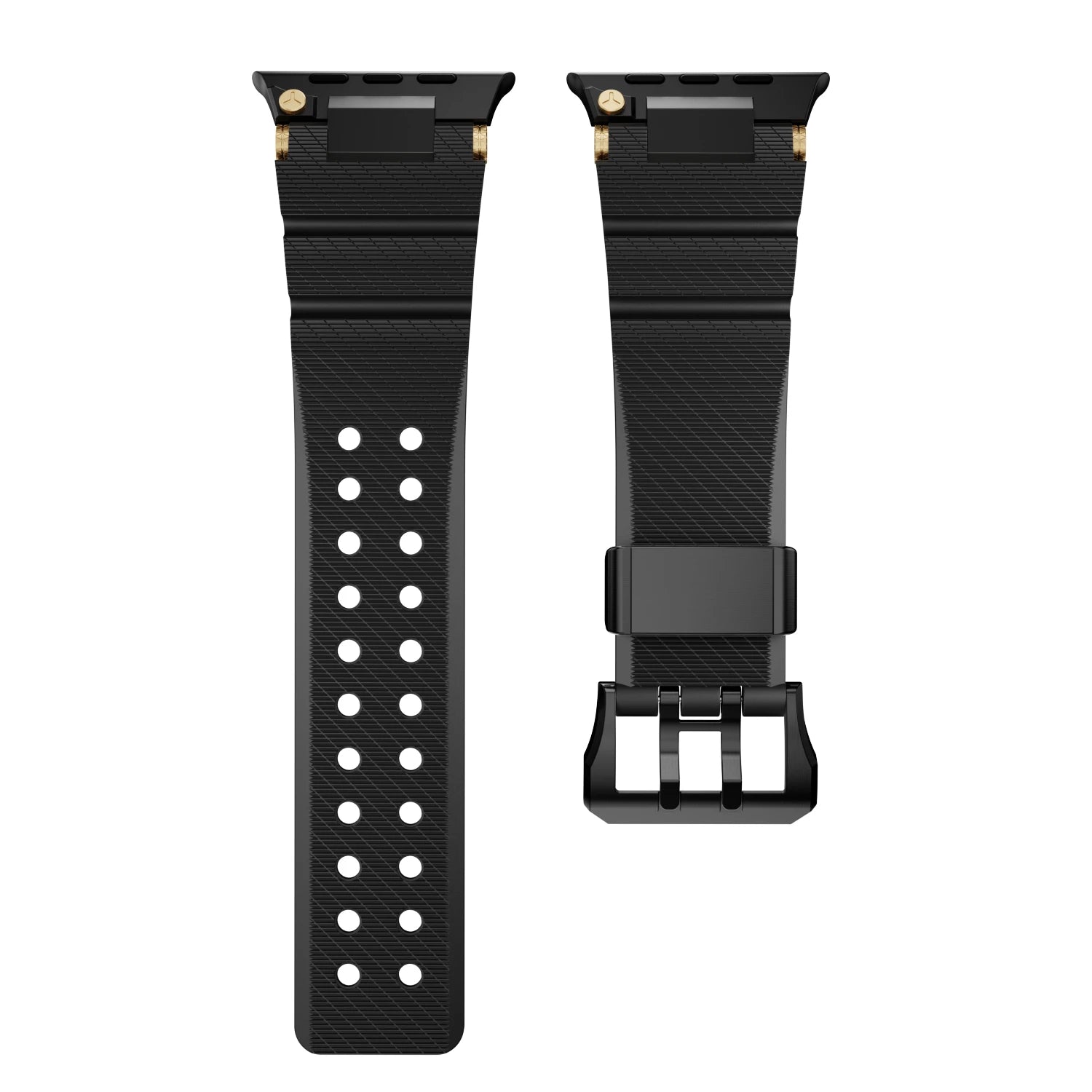Rubber Sports Bracelet for Apple Watch Ultra 3 / Series 11 / 10 / 9 / 8 / SE - durable silicone strap in black