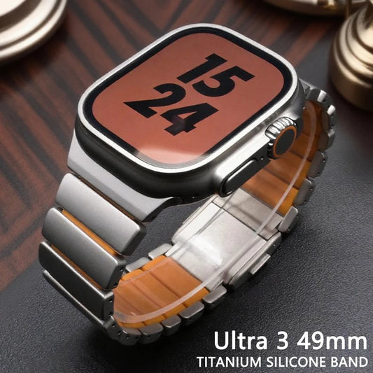 Apple Watch Ultra 3 Titanium Band | Magnetic Fluororubber Strap