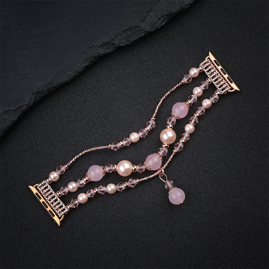 Pearl Beaded Apple Watch Band – Elegant Jewelry Bracelet Strap