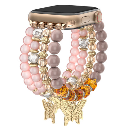 Beaded Apple Watch Band – Boho Bracelet with Butterfly Charms